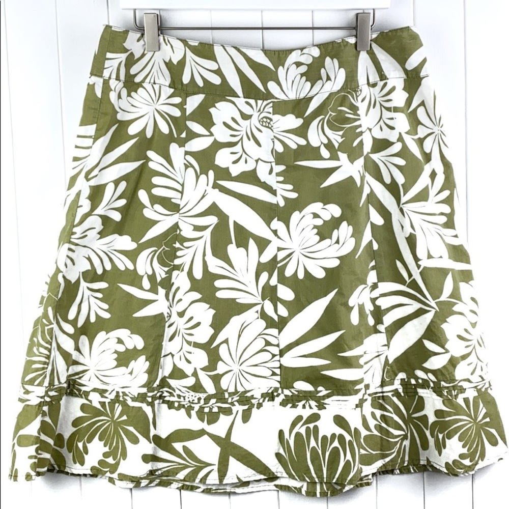 Ann Taylor Olive Green Floral Skirt. Size:…